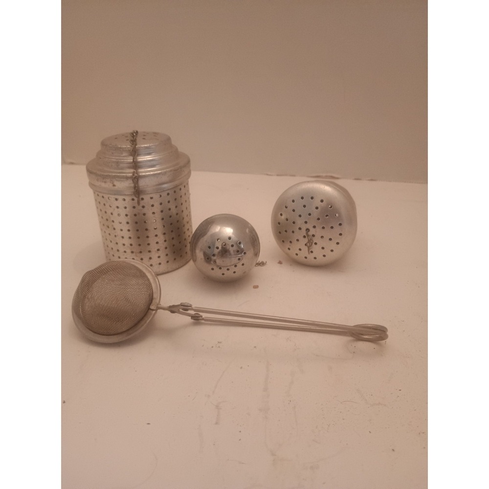 Nice Lot of Aluminum Loose Leaf Tea Steeper/Strainer Mixed Sizes Used